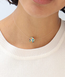 Choker Invisible con Dodecaedro en Rondelas de Cristal