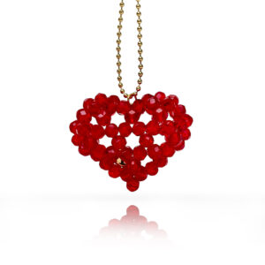 Collar Corazón Popocho Rojo