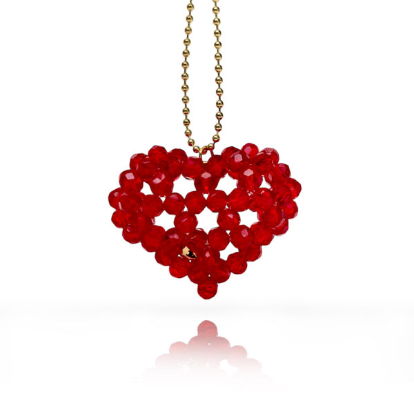 Collar Corazón Popocho Rojo